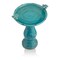 Turquoise Blue Ceramic Birdbath for Garden Patio Deck Yard Weatherproof Pedestal Mount